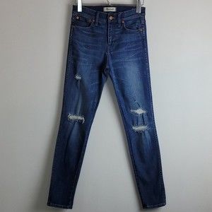 Madewell 9" high riser skinny skinny distressed jean Sz 26